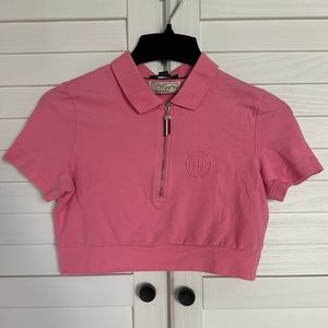 Custom Y2K Tommy Hilfiger Cropped Polo | Fits XS | Pink